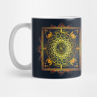 Gold Filigree Moon Lotus Mandala Mug